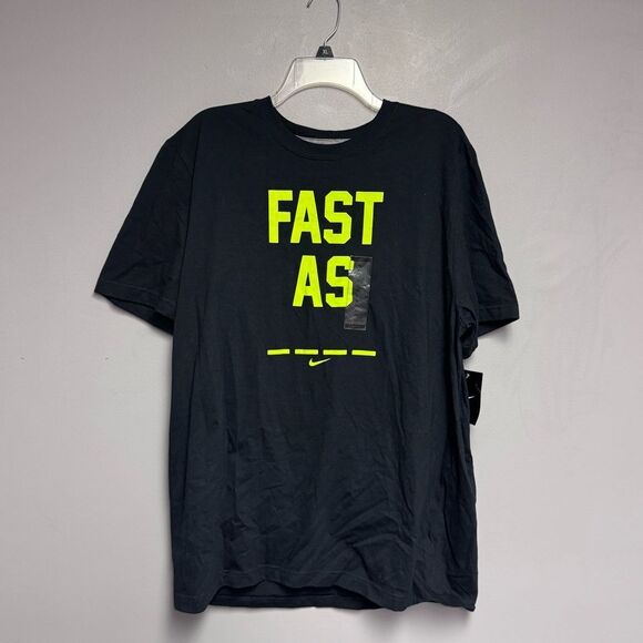 Nike Men's Black T-Shirt Fast As short sleeve men’s shirt size XL regular fit - Picture 1 of 4